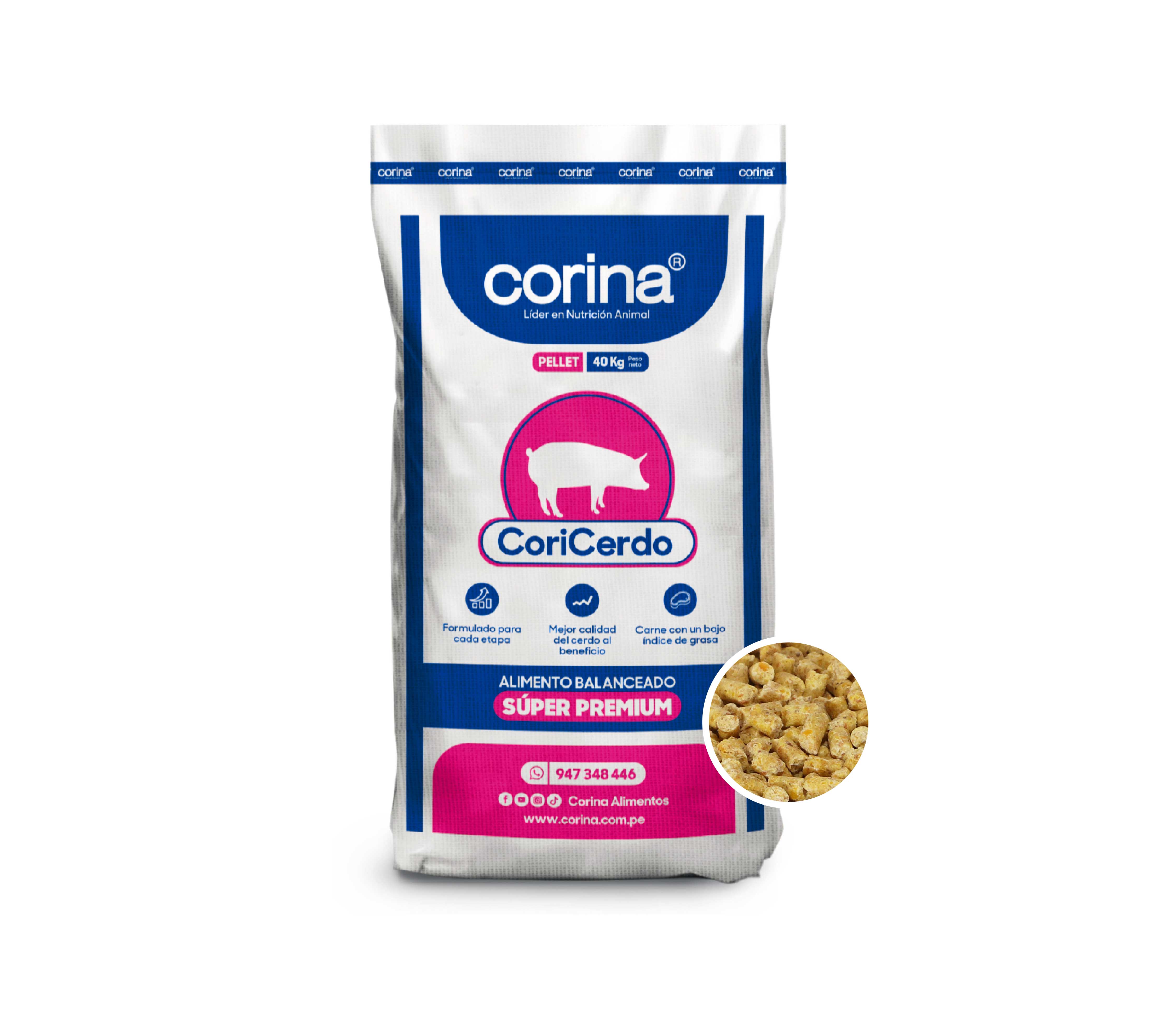 CoriCerdo Crecimiento (Pellet) 40Kg